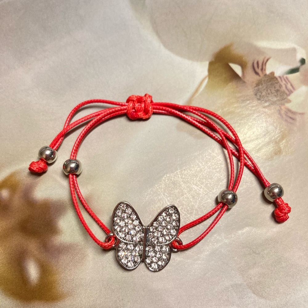 Red Robe Rhinestone Butterfly Bracelet - Picture 4 of 4